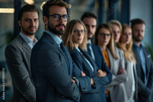 Group of Business People Standing in a Row