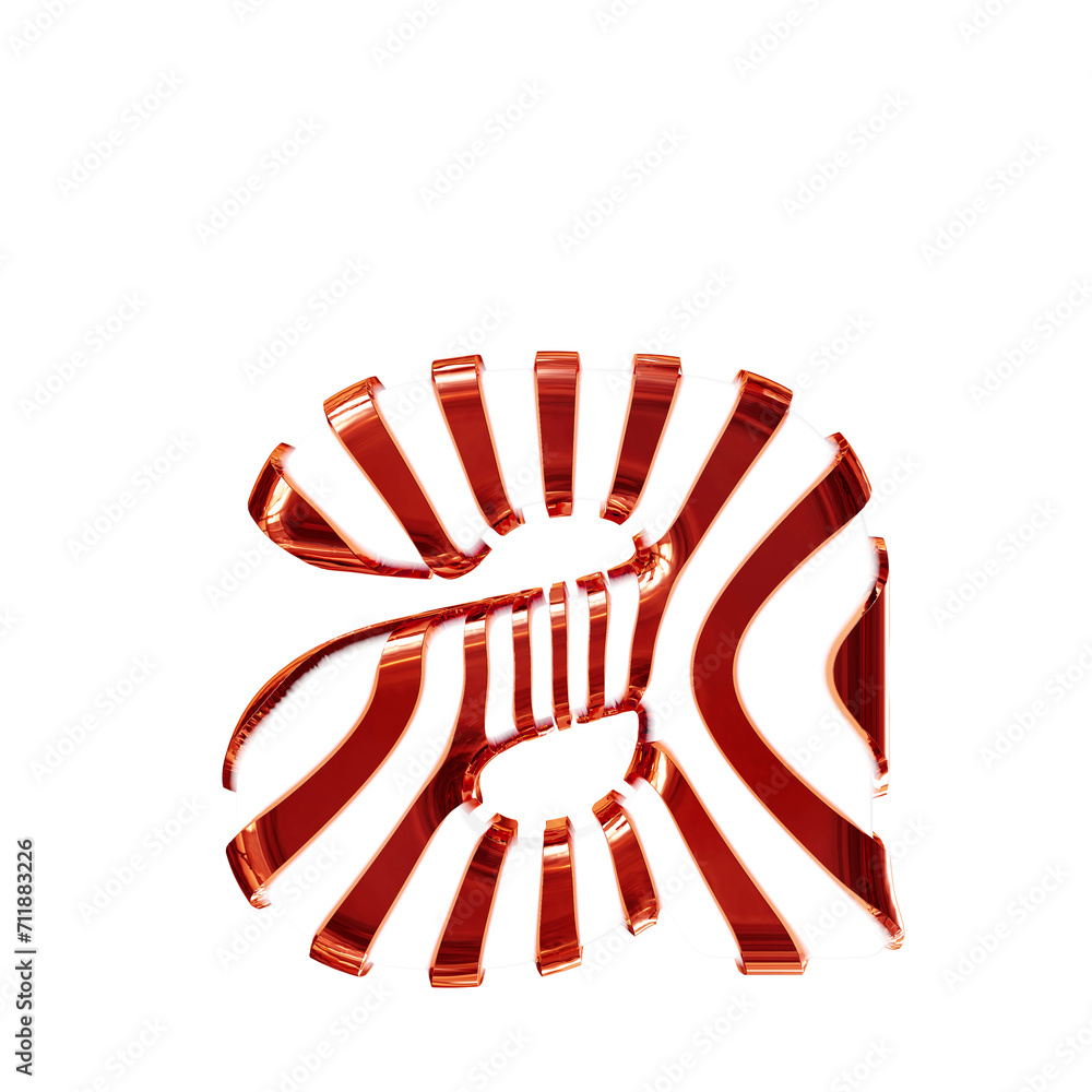White symbol with red thin vertical straps. letter a White symbol with red thin vertical straps. letter a