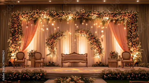 luxury stage decoration with lovely flowers © Mujahid
