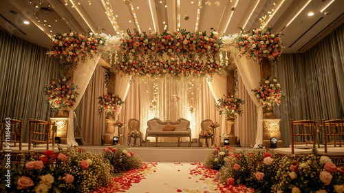 luxury stage decoration with lovely flowers