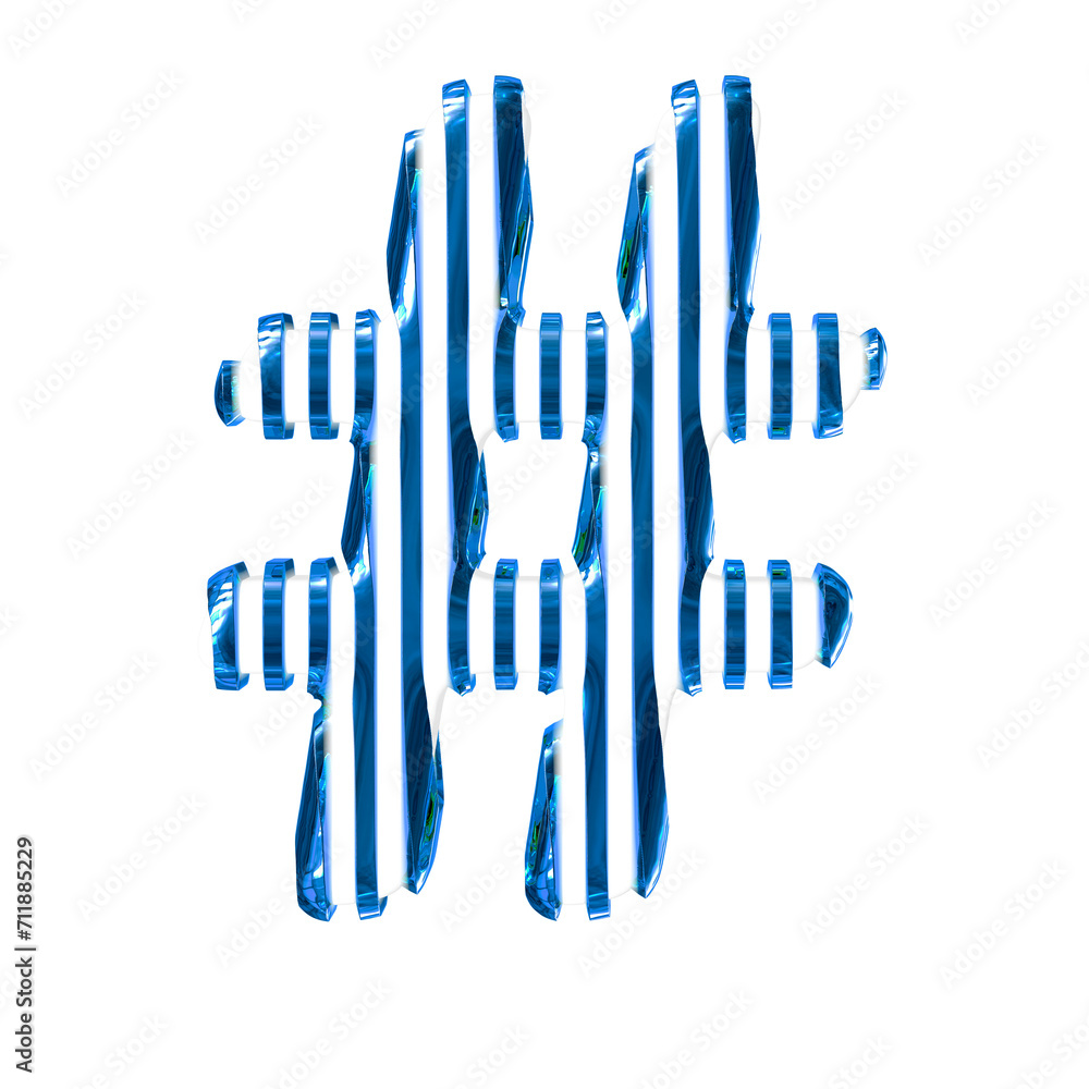 White symbol with blue vertical ultra thin straps White symbol with blue vertical ultra thin straps