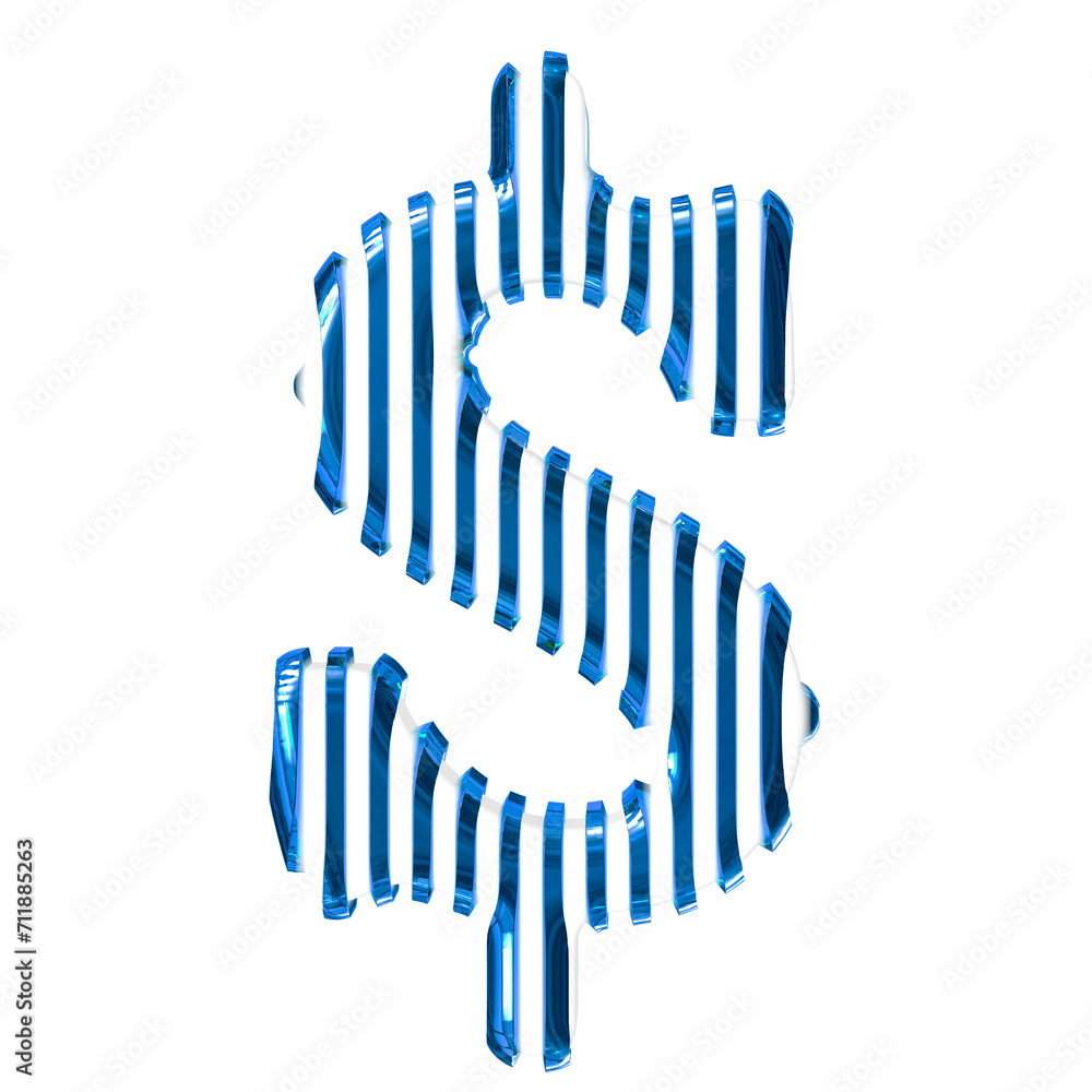 White symbol with blue vertical ultra thin straps White symbol with blue vertical ultra thin straps
