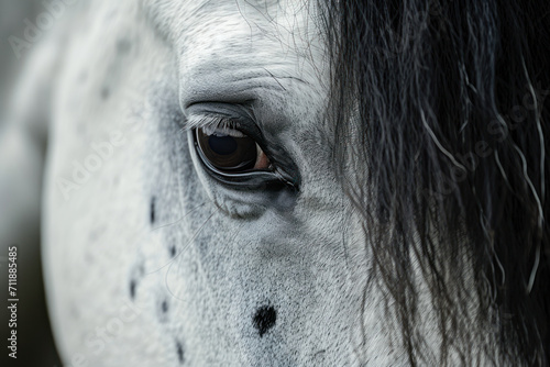 White and black horse