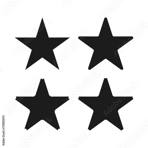 Star Shapes Cut Corners Icon Set