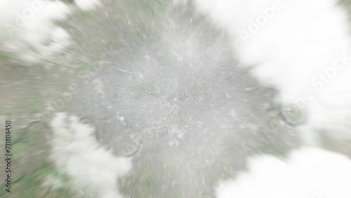 Earth zoom in from space to London, United Kingdom. Followed by zoom out through clouds and atmosphere into space. Satellite view. Travel intro. Images from NASA