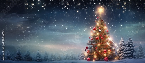 christmas tree with christmas ornaments and stars © Alexei