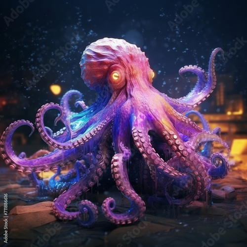 colorful Octopus, generative ai