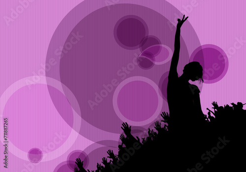 Party background with dancing people - vector illustration