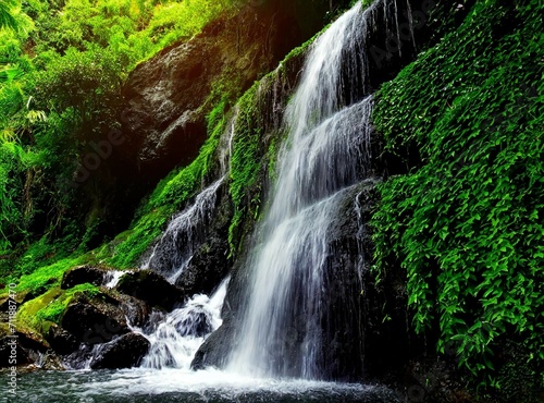 Waterfall in the middle of the jungle