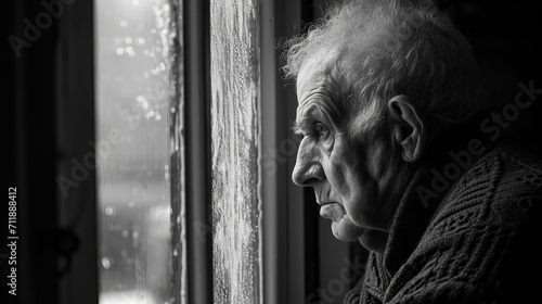 Black and white portrait of an elderly man