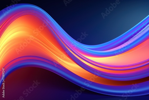 3D Abstract Colorful Wavy Smooth Lines Background, Ai Generated