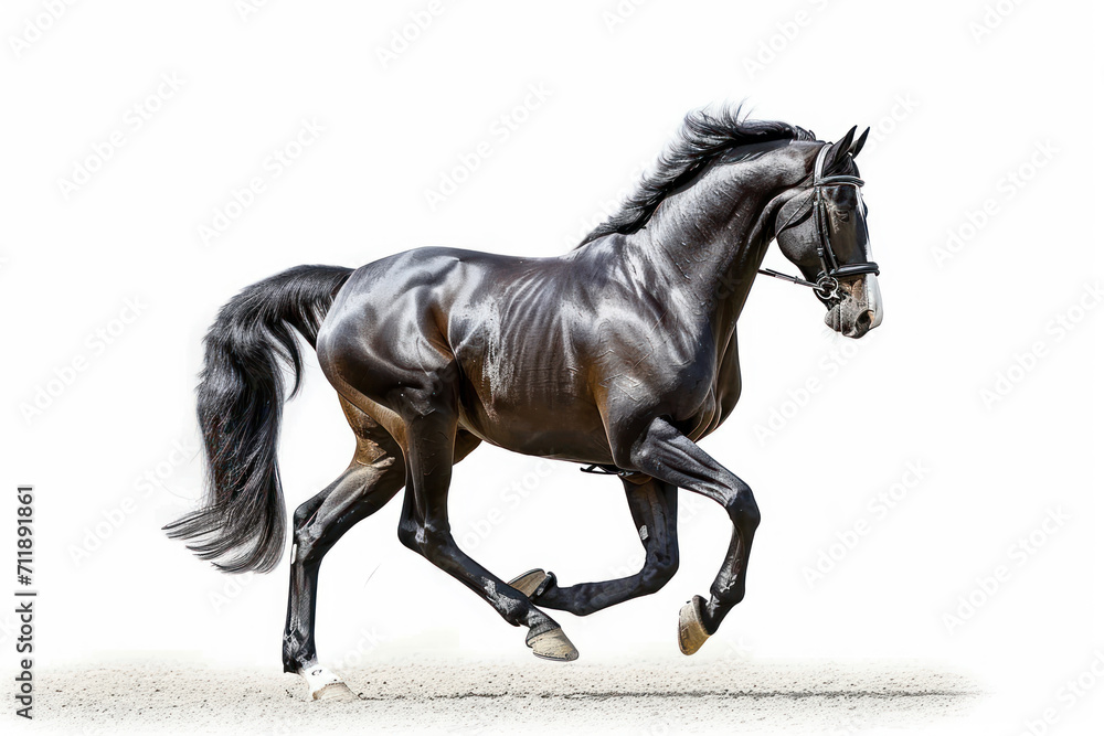 Equestrian sport - dressage (isolated on white) Equestrian sport - dressage (isolated on white)