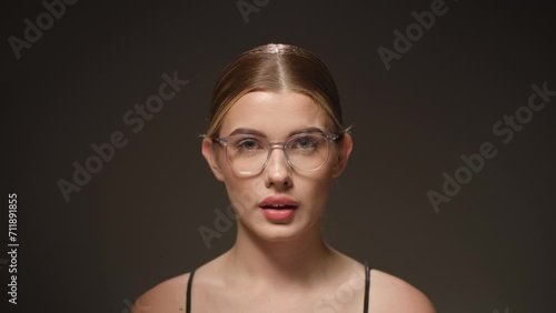 Model with glasses