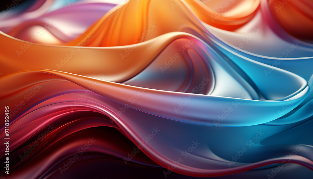 Abstract backdrop with smooth flowing wave pattern in vibrant colors generated by AI