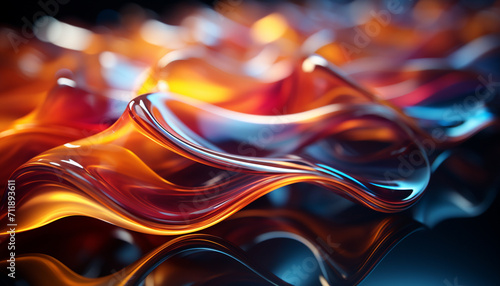 Wallpaper Mural Abstract background with multi colored flame pattern, futuristic design in yellow and blue generated by AI Torontodigital.ca