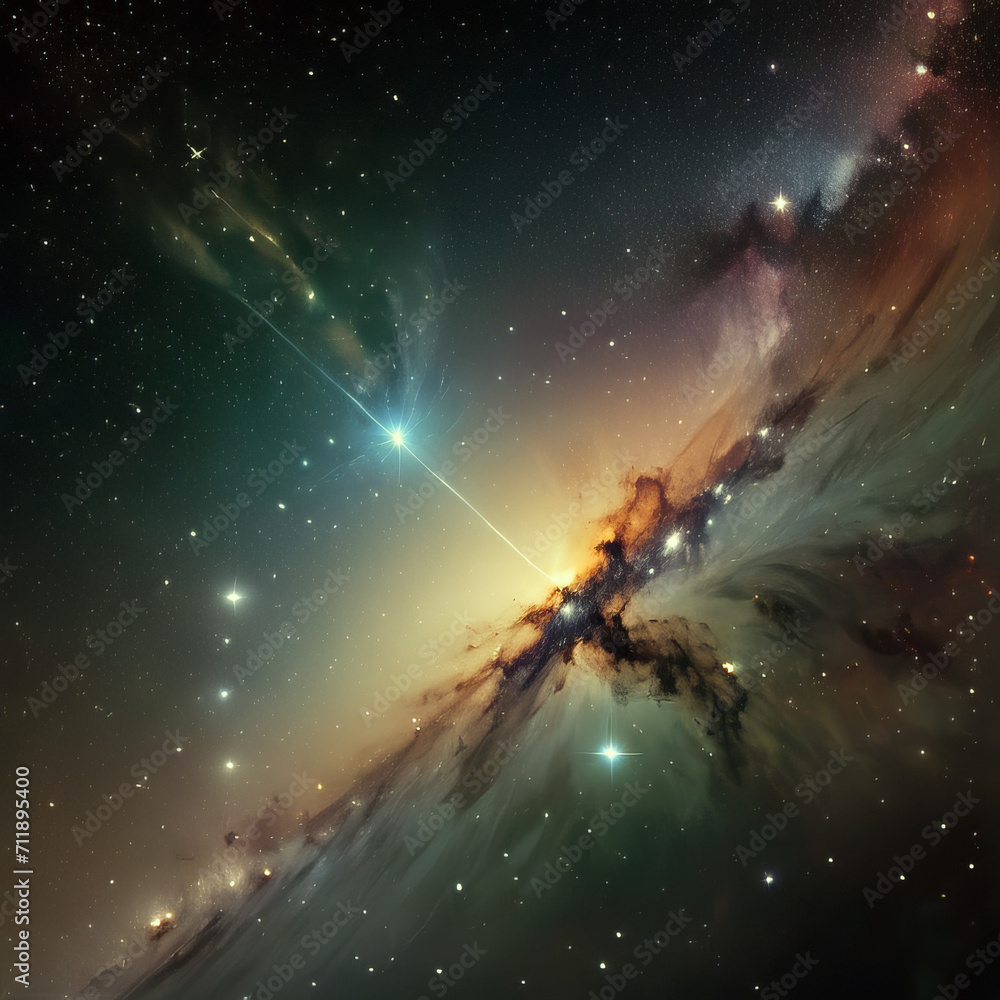 Obraz premium space scene with stars, space , quantum wavetracing_1