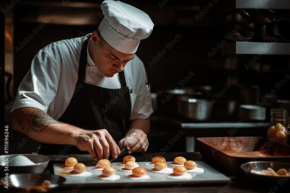 chef preparing food, man in the kitchen, man in the restaurant chef preparing food, man in the kitchen, man in the restaurant