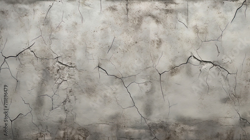 Concrete wall with thin cracks and barely noticeable traces of the shape