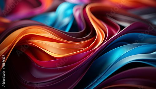 Abstract multi colored pattern backdrop with blue curve decoration wave design generated by AI