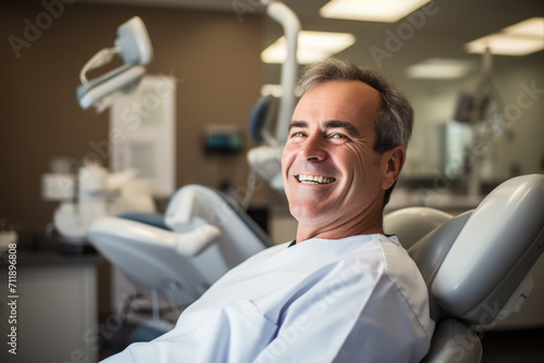  Smiling Middle-Aged Man at Dentist Office