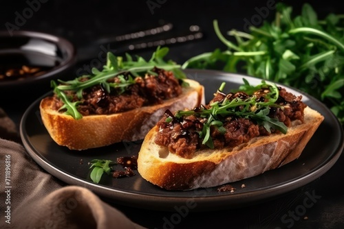 bruschetta with tomato sauce cheese