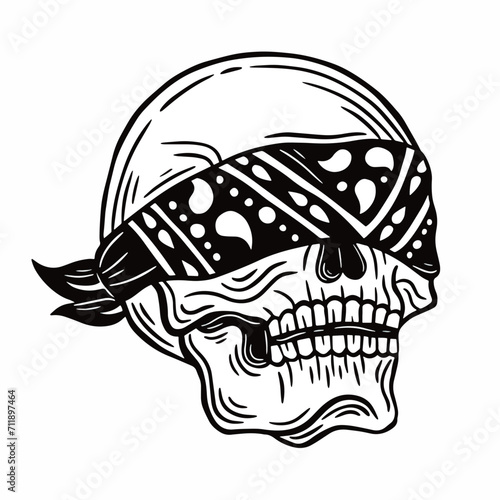 skull with blindfold