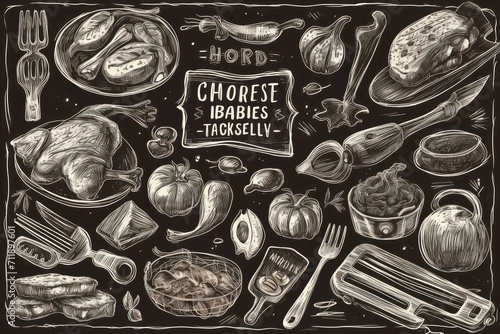 vintage food illustration