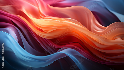 Abstract backdrop with multi colored wave pattern, smooth motion and vibrant colors generated by AI