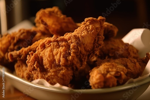 crispy chicken fried, chicken on a plate