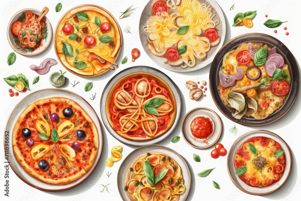 set of food plate, chicken with vegetables, chicken and salad set of food plate, chicken with vegetables, chicken and salad
