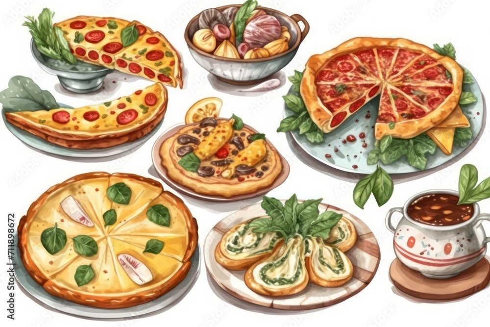 set of food plate, chicken with vegetables, chicken and salad set of food plate, chicken with vegetables, chicken and salad