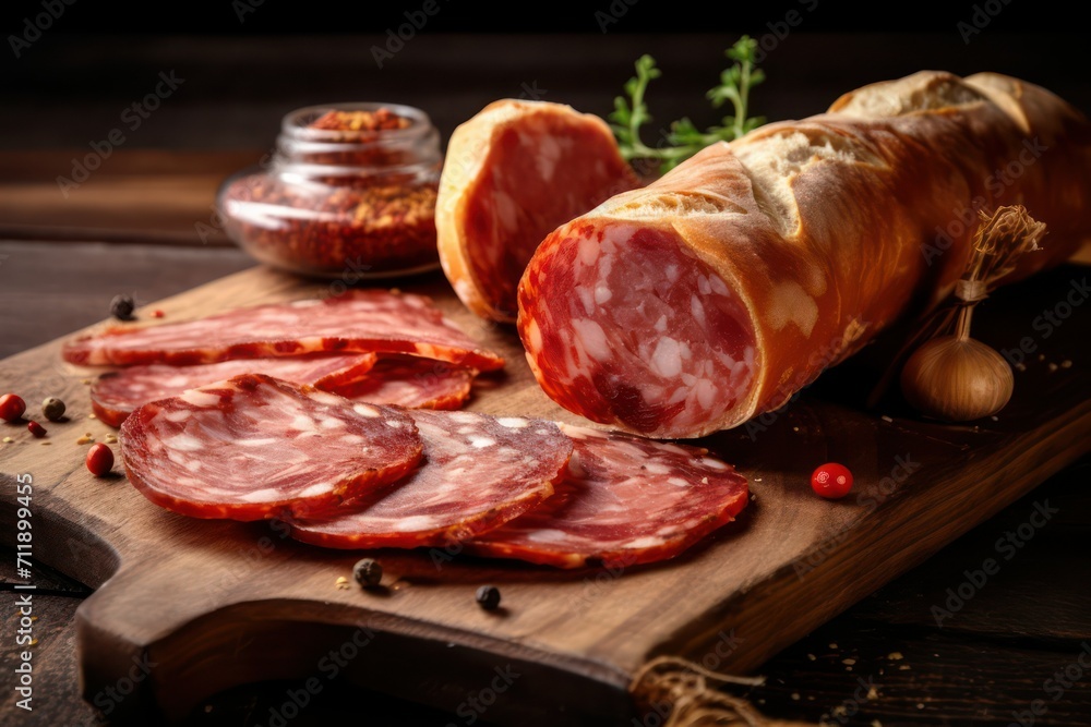 salami on board, salami sausage and salami