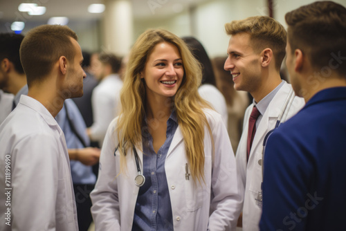 Young Medical Professionals Socializing