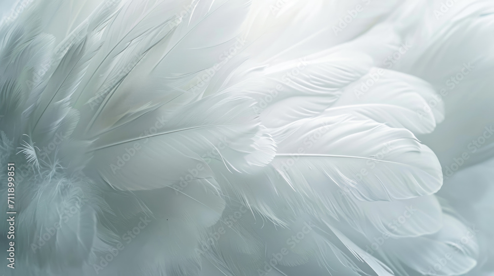 White down feathers creating a background, showcasing the delicate beauty of bird feathers White down feathers creating a background, showcasing the delicate beauty of bird feathers