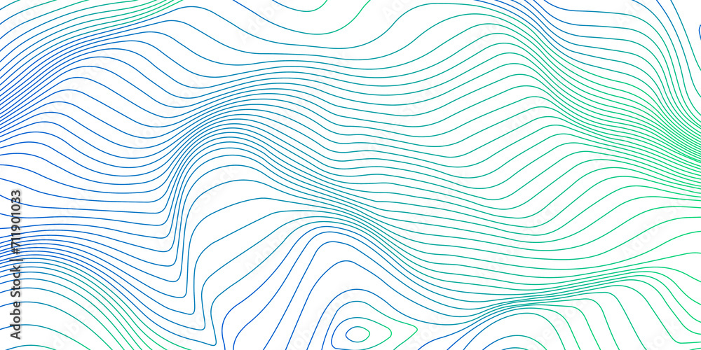 Landscape geodesy topography map background. Green blue illuminated topographic lines on transparent background. Line texture pattern - obrazy, fototapety, plakaty 