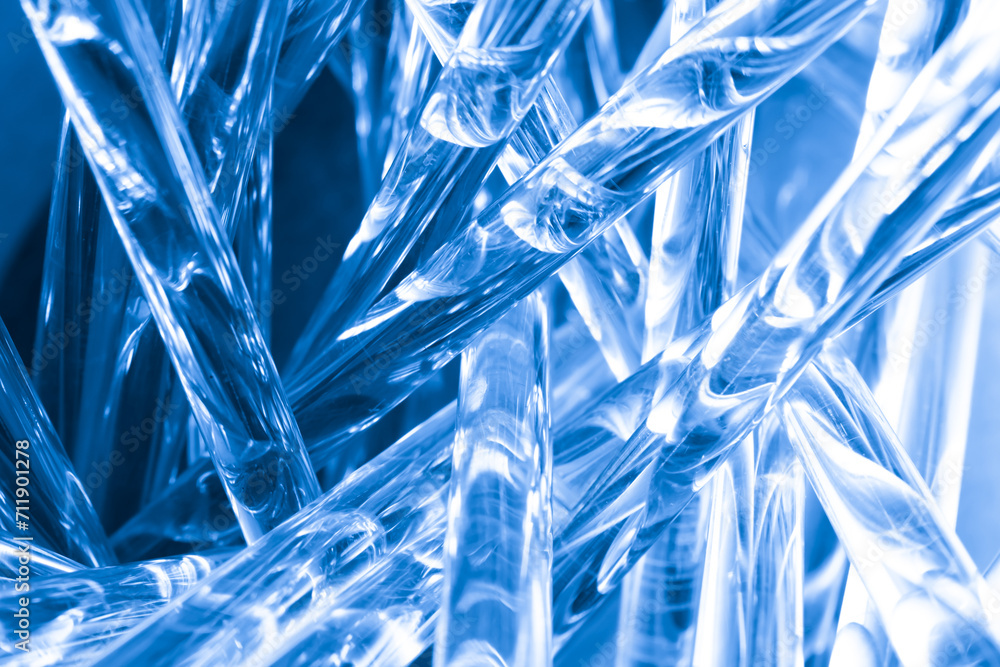 blue glowing optical fiber in the dark blue glowing optical fiber in the dark