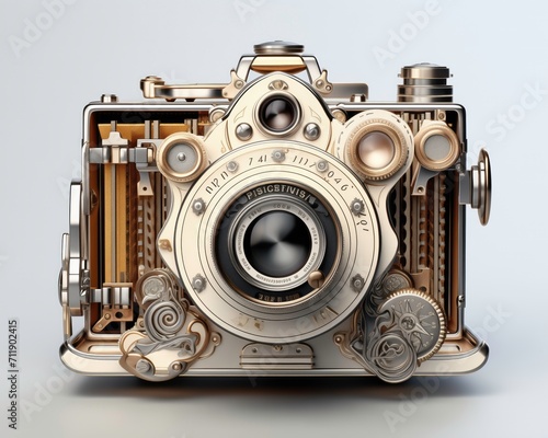 Retro antique vintage camera isolated on whiteRetro antique vintage camera isolated on white