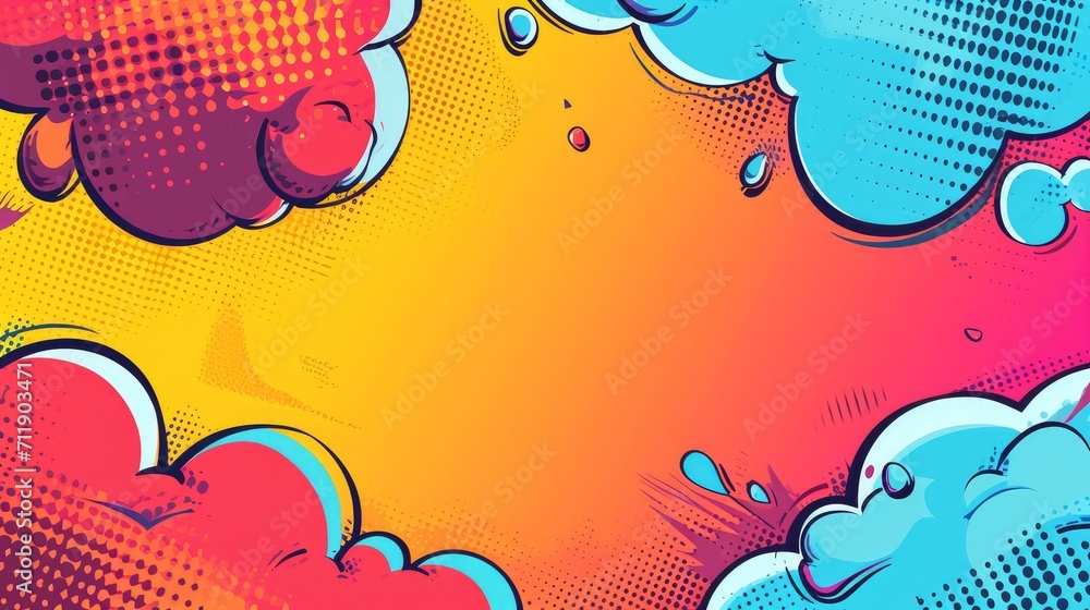 Obraz premium Blank colorful comic abstract background template