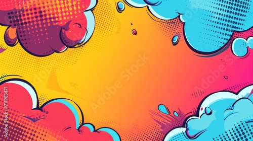 Blank colorful comic abstract background template