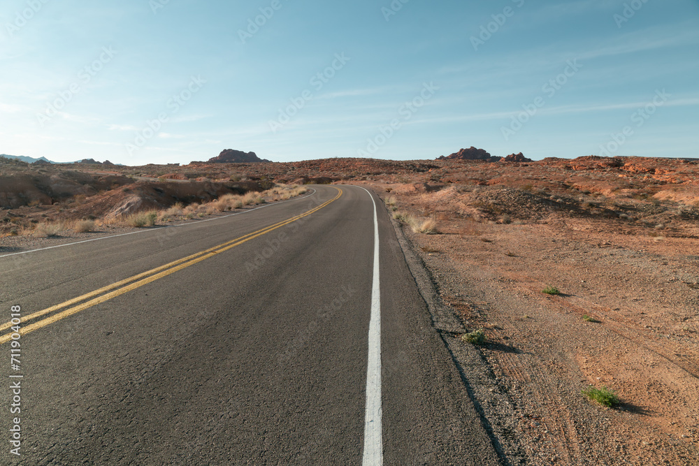 Road through the Valley of Fire in Nevada.