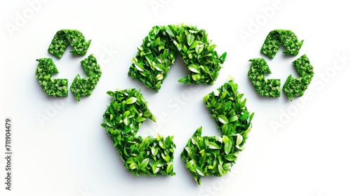 Recycle symbol on white background