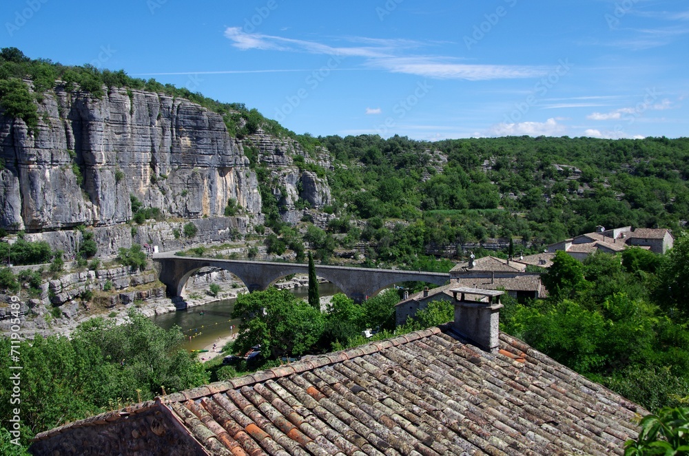 Ancient village of Balazuc in Ardeche in France, Europe