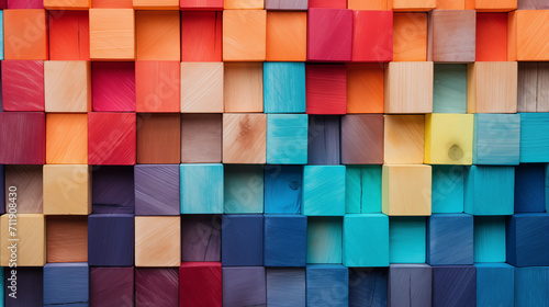 colorful wood cubes for desktop background
