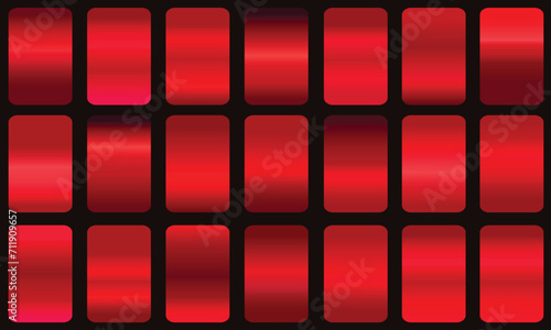 Koleksi vektor gradien logam merah, krom natal gradien set,  gradients metallic gradients set