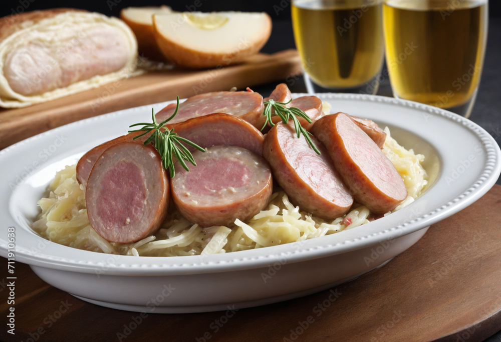 French-style sauerkraut from Alsace, known as choucroute French-style sauerkraut from Alsace, known as choucroute