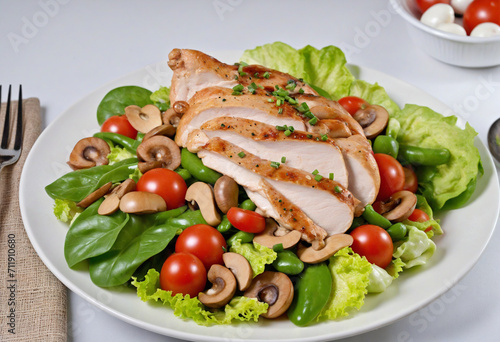 Savory Chicken and Veggie Salad on a Plate