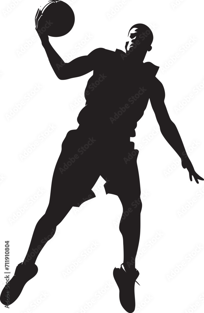 Rim Rapture Basketball Player Dunk Icon in Vector Euphoria 