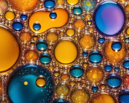 Oil and Water Abstract Bubbles