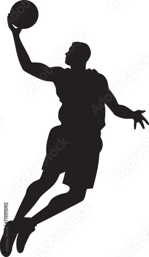 Rim Rapture Basketball Player Dunk Icon in Vector Euphoria 