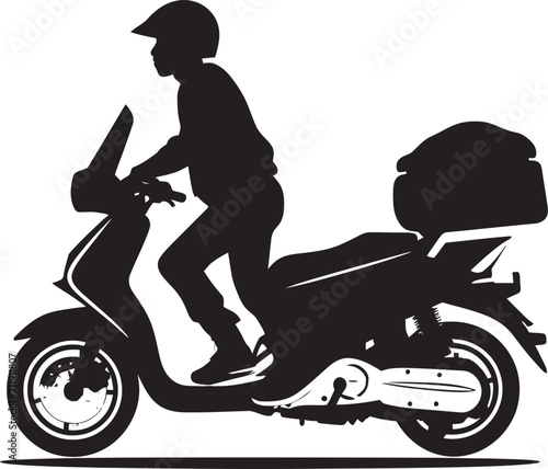 Speedy Eats Vector Logo Design for Scooter Food Delivery Icon 
